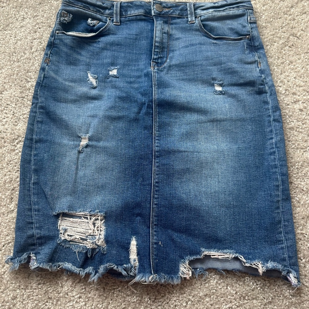 Nannette Blue Pencil Skirt Knee-Length Casual